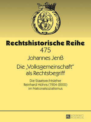 cover image of Die «Volksgemeinschaft» als Rechtsbegriff
